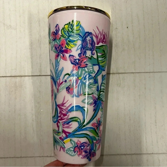 Lilly Pulitzer Other - Lilly Pulitzer Pink Double Wall Insulated Tumbler with Lid Travel 24‎ oz